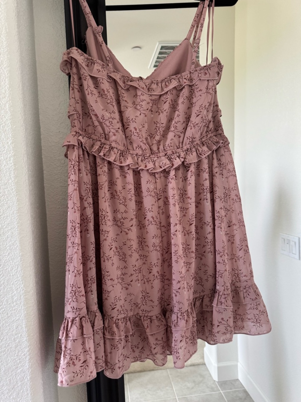 Womens Pink Ruffle Chemise Nightdress - Picture 5 of 5